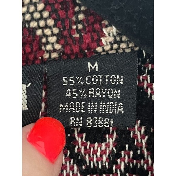 Retro Floral Tapestry Jacket M Red Retro Classic Artsy Beaded Festive Boho 80s - Picture 3 of 15